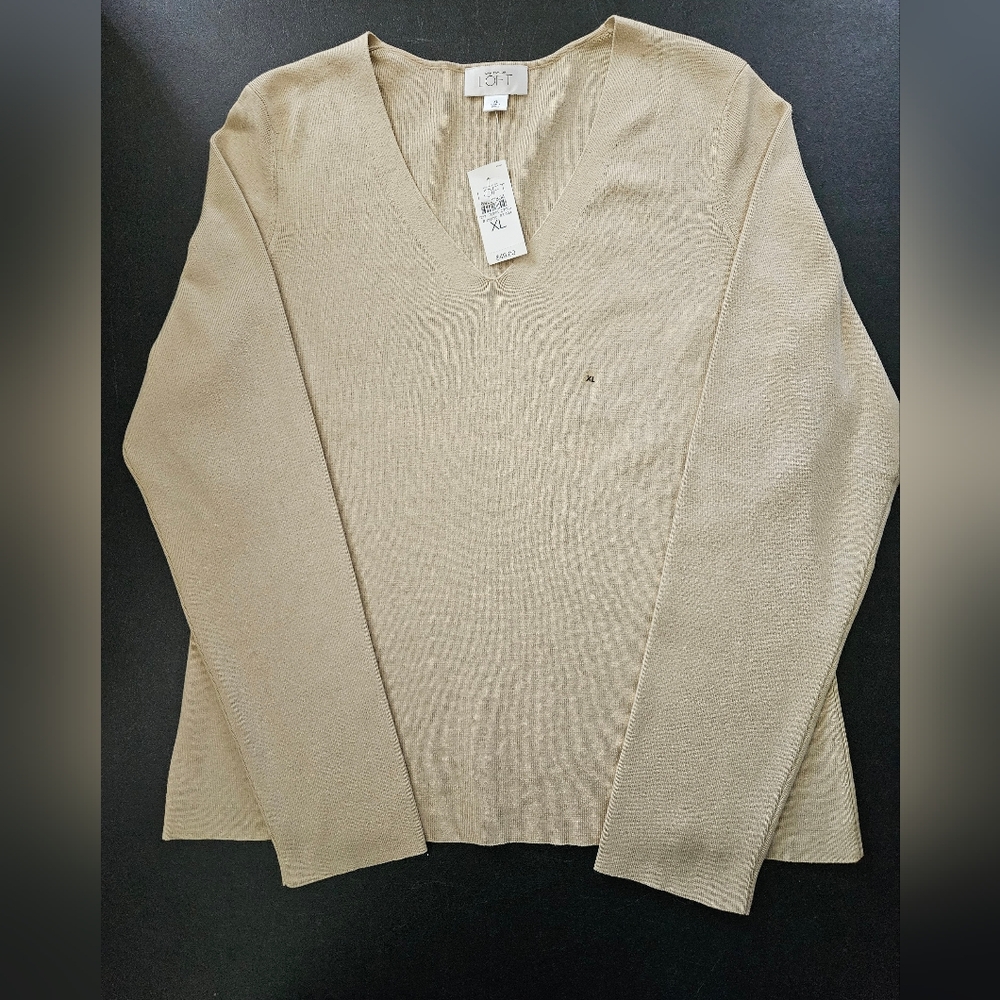 NWT - Silk Blend LOFT Tan Stretch Jersey - Size XL